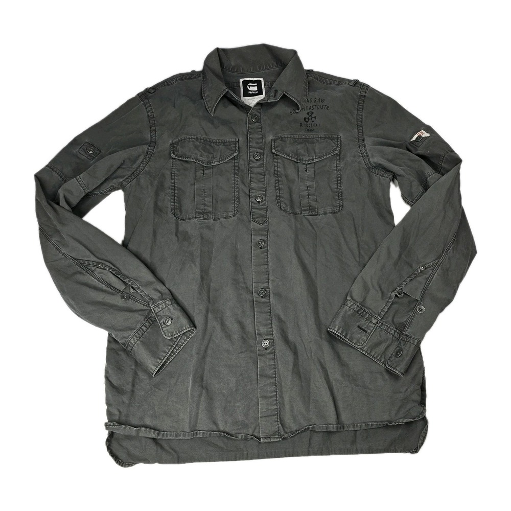 G‑Star RAW Shirt Men's‎ Sz L Button‑Up Shirt Military Style SOUTHEAST DISTRR330